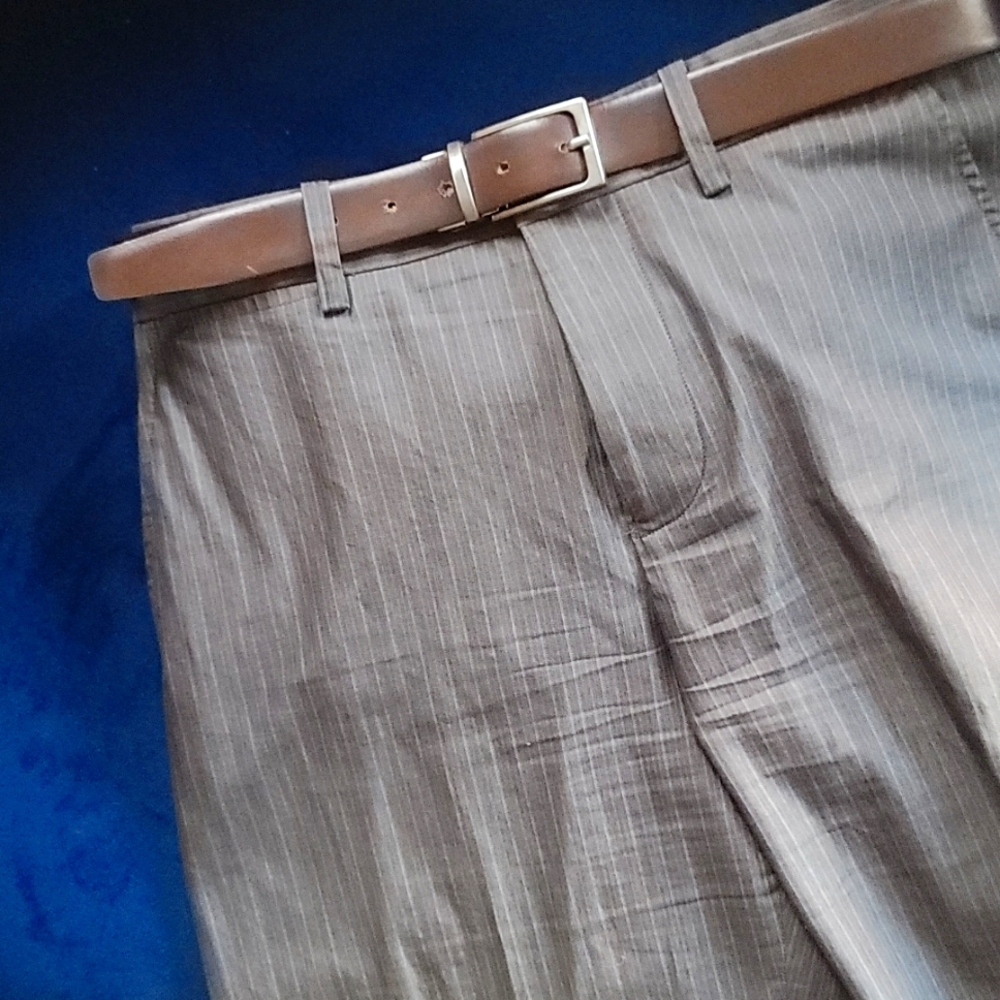 A|X Armani Exchange ☆ Men's Dress Pants | Button Fly ☆ 31R - Brown Pinstripe